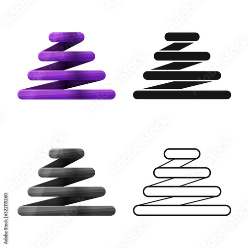 Isolated object of coil and spiral sign. Graphic of coil and metal stock symbol for web.