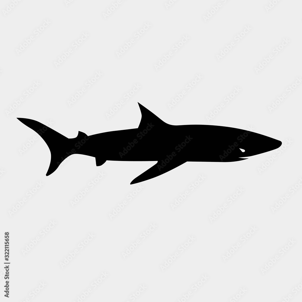 shark icon vector illustration and symbol for website and graphic design