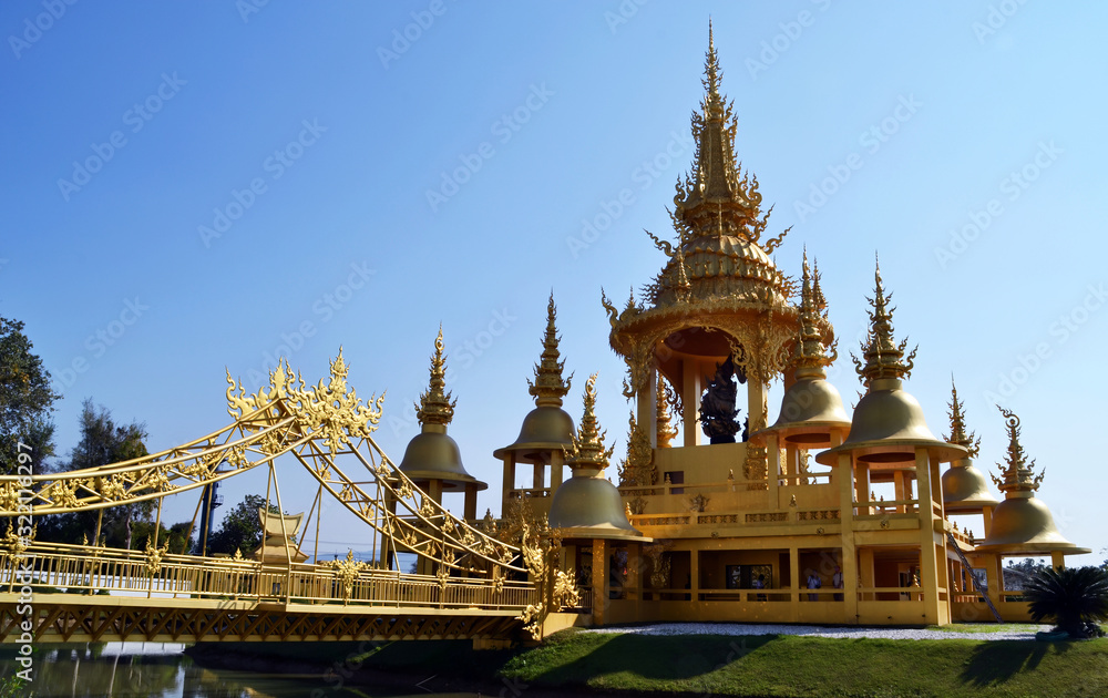 Golden Building at Wat Rong Khun, White Temple, Chiang Rai, Thailand