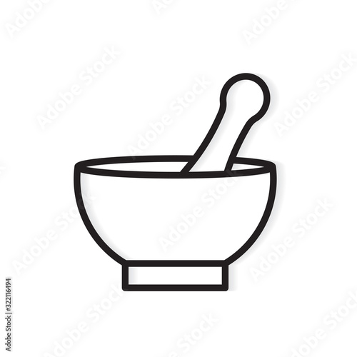 mortar and pestle icon- vector illustration