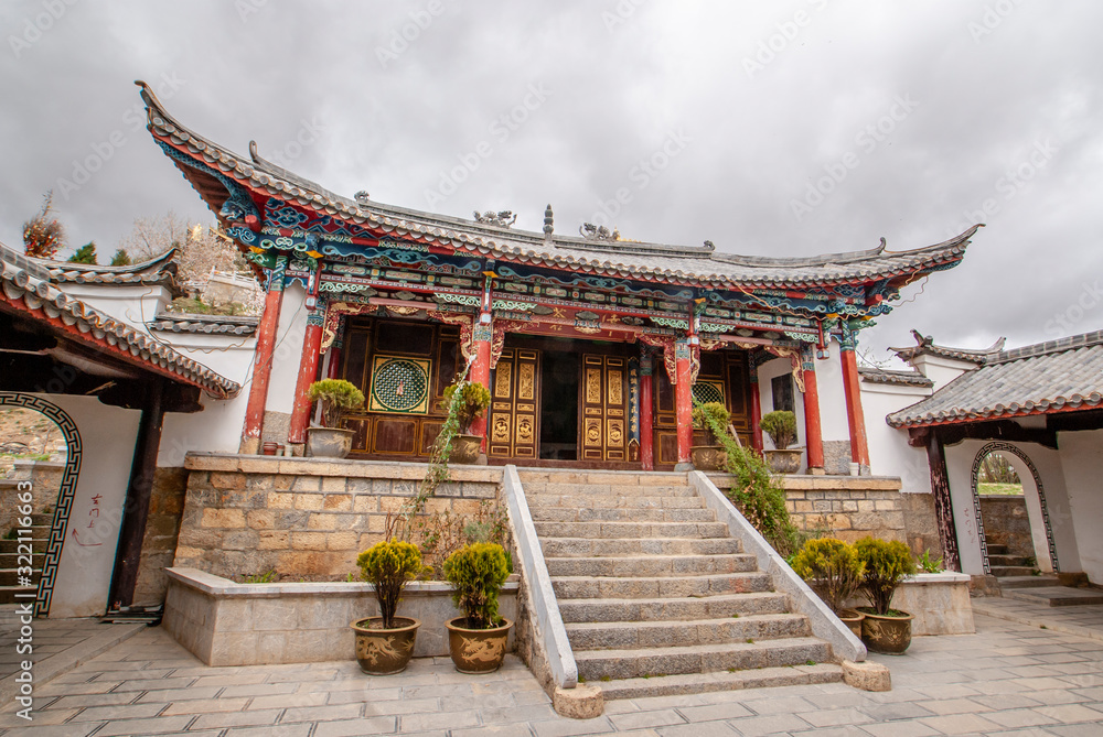 Exterior of a Buddhist temple in the town Shangri-la in Yunnan province, China - Asia Exterior of a Buddhist temple in the town Shangri-la in Yunnan province, China - Asia
