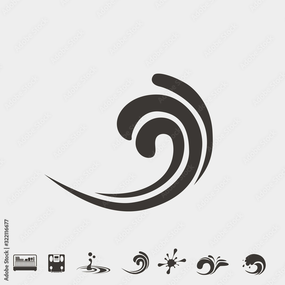 Naklejka premium water wave icon vector illustration and symbol for website and graphic design