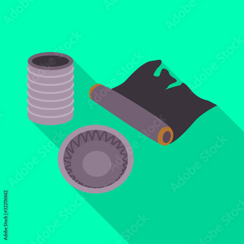 Vector design of plastic and tableware symbol. Graphic of plastic and rubbish stock vector illustration.