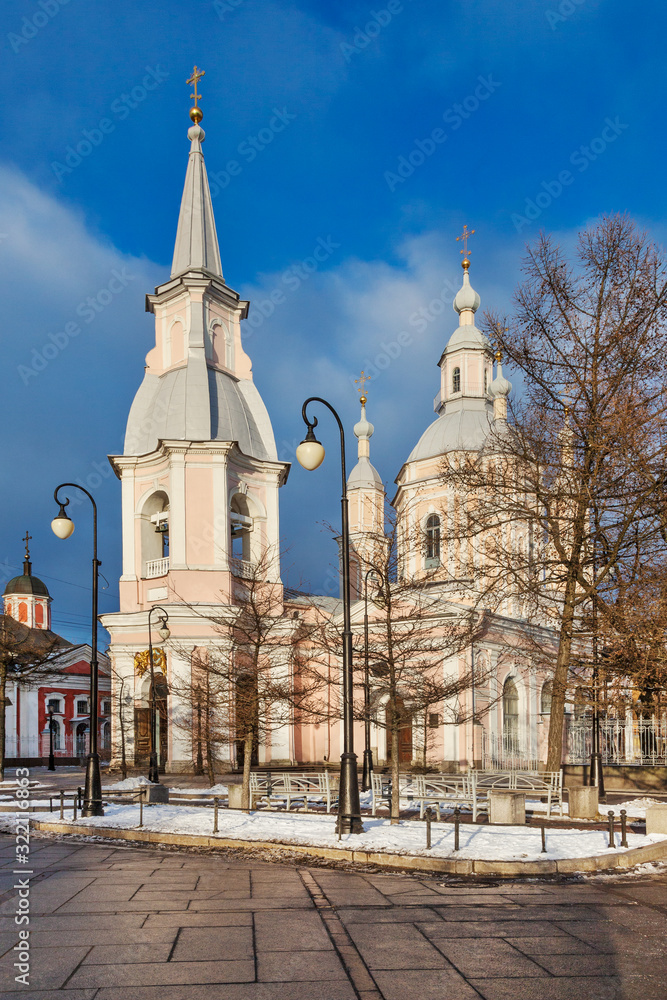 Naklejka premium View of St. Andrew's Cathedral on Vasilievsky Island. Saint-Petersburg. Russia