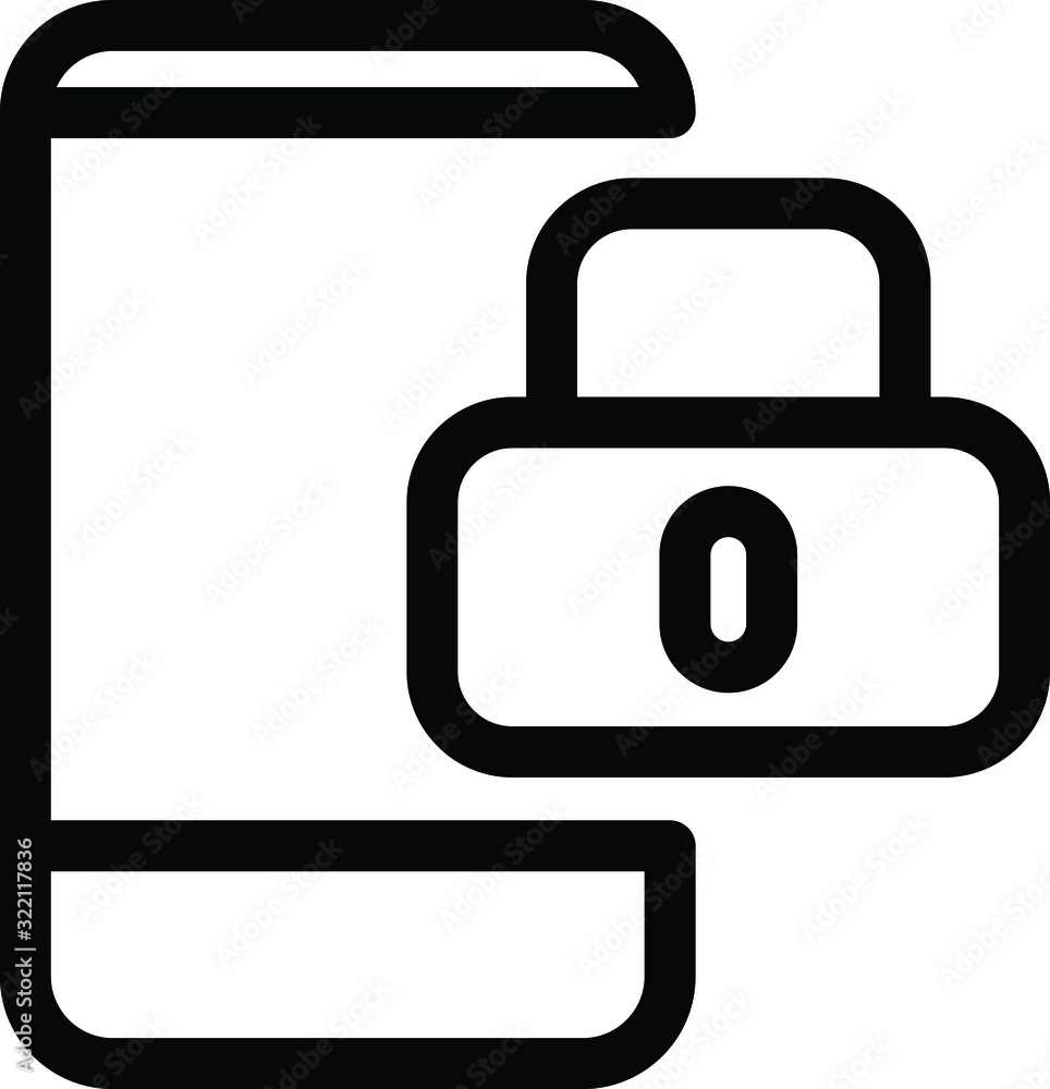 phone protection Icon, vector line illustration phone protection Icon, vector line illustration