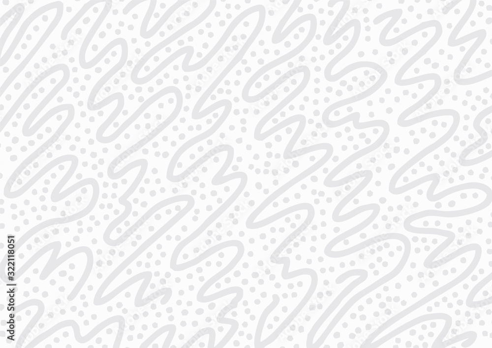 Abstract grayscale wavy lines and dots texture background template. Vector illustration. Abstract grayscale wavy lines and dots texture background template. Vector illustration.