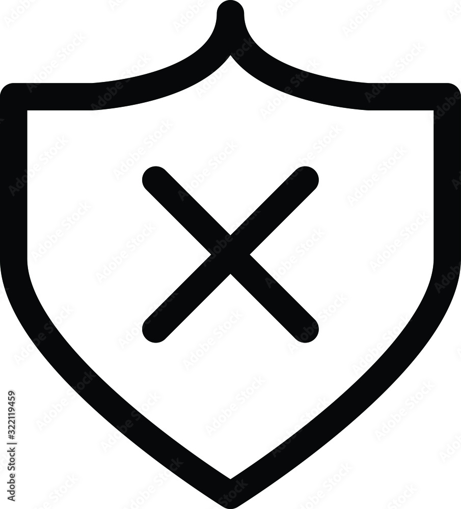 Obraz premium shield icon, vector line illustration