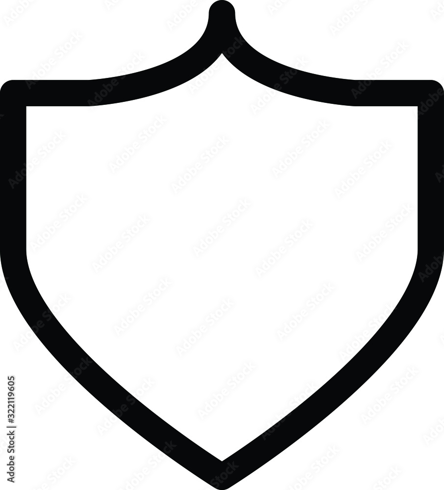 shield icon, vector line illustration shield icon, vector line illustration