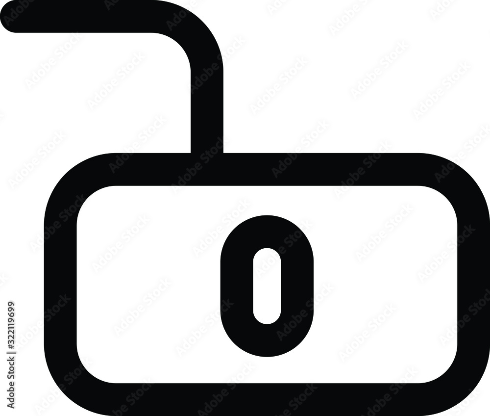 Lock icon, vector line illustration Lock icon, vector line illustration