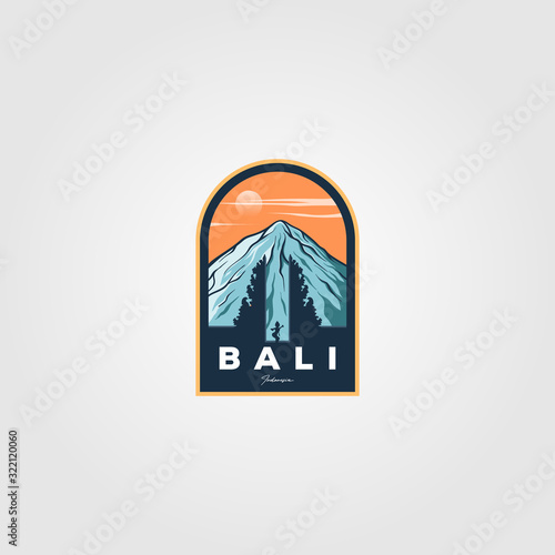 bali province indonesian logo vintage culture illustration design