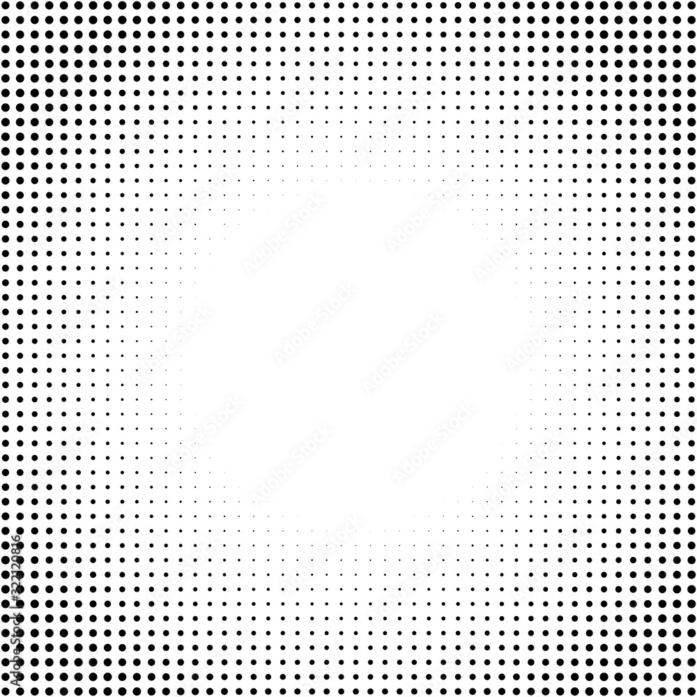 Dotted halftone vector abstract background. Round monochrome textured frame Dotted halftone vector abstract background. Round monochrome textured frame