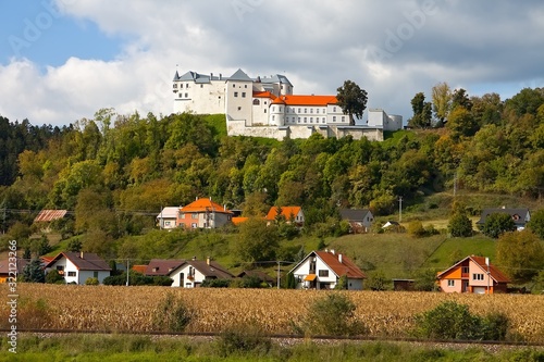 Lupca Castle in the valley of the river Hron. photo