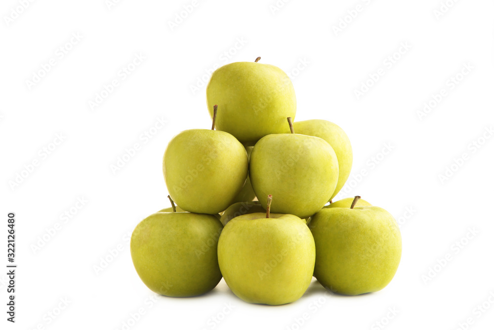 Green apples isolated on white background, cutout Green apples isolated on white background, cutout