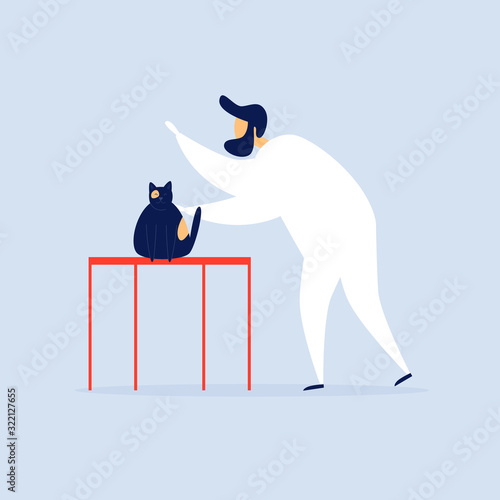Veterinarian cat, pets. Flat style vector illustration