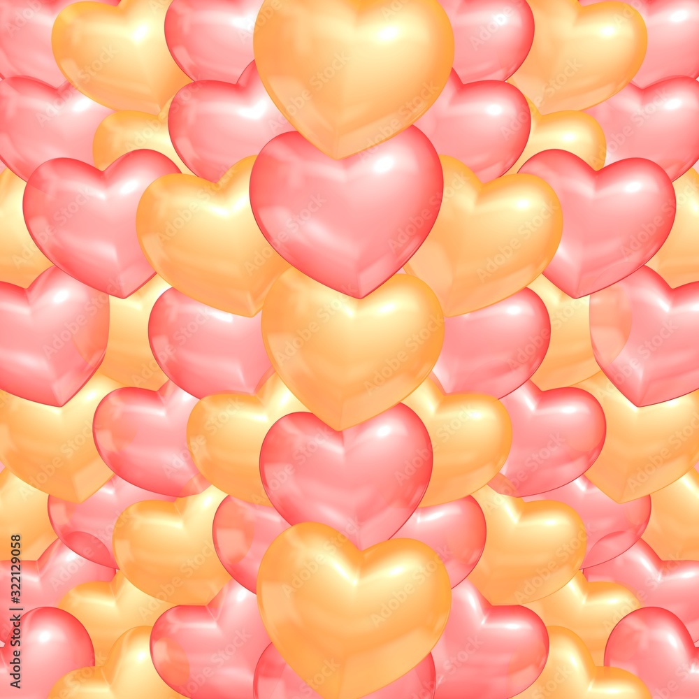 Pink and gold balloons in the shape of a heart.