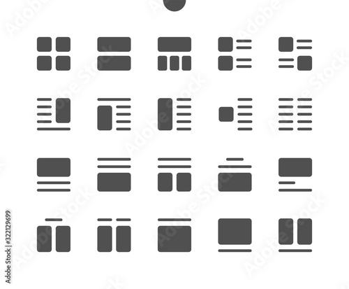 Layout v4 UI Pixel Perfect Well-crafted Vector Solid Icons 48x48 Ready for 24x24 Grid for Web Graphics and Apps. Simple Minimal Pictogram