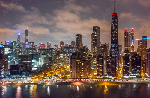 Wallpaper Mural Chicago downtown buildings skyline aerial Torontodigital.ca