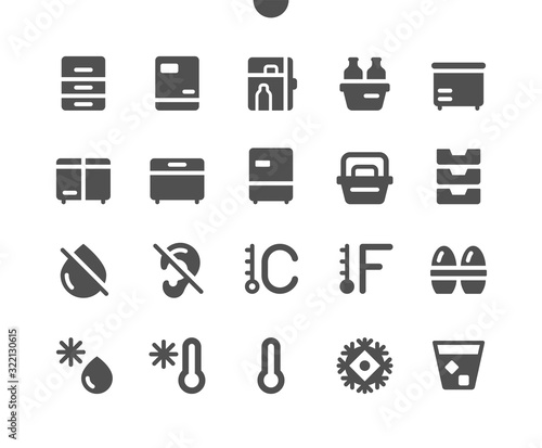 Fridge v2 UI Pixel Perfect Well-crafted Vector Solid Icons 48x48 Ready for 24x24 Grid for Web Graphics and Apps. Simple Minimal Pictogram