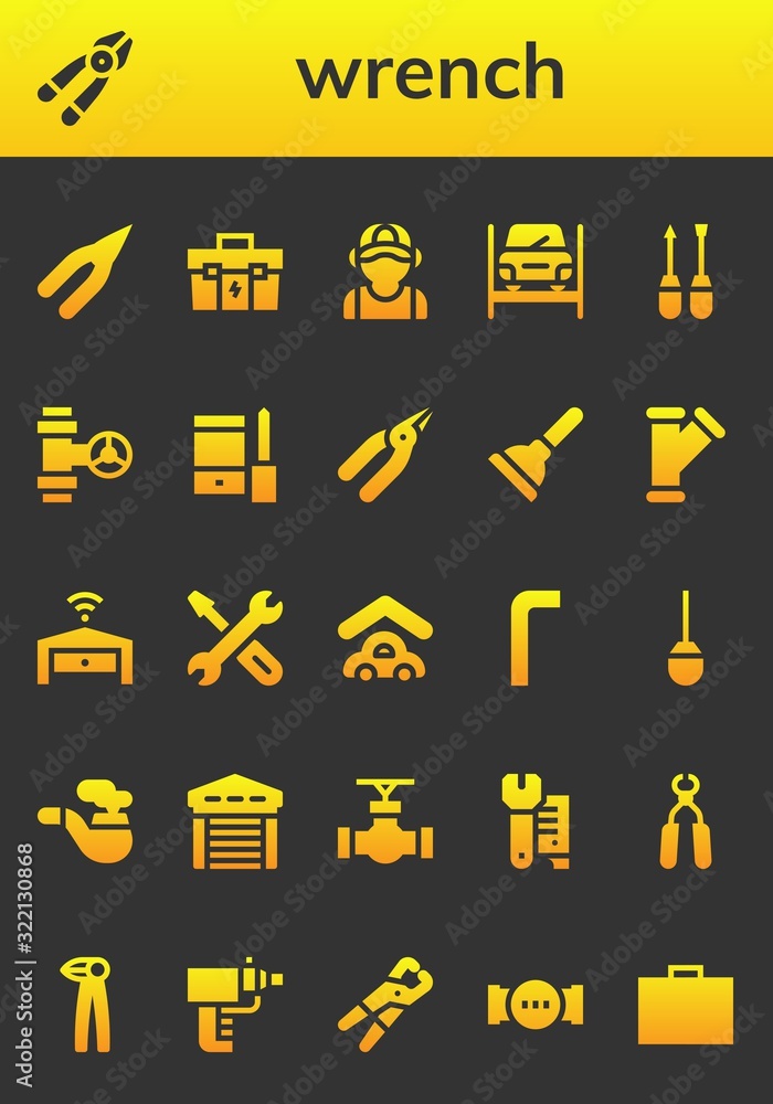 wrench icon set wrench icon set