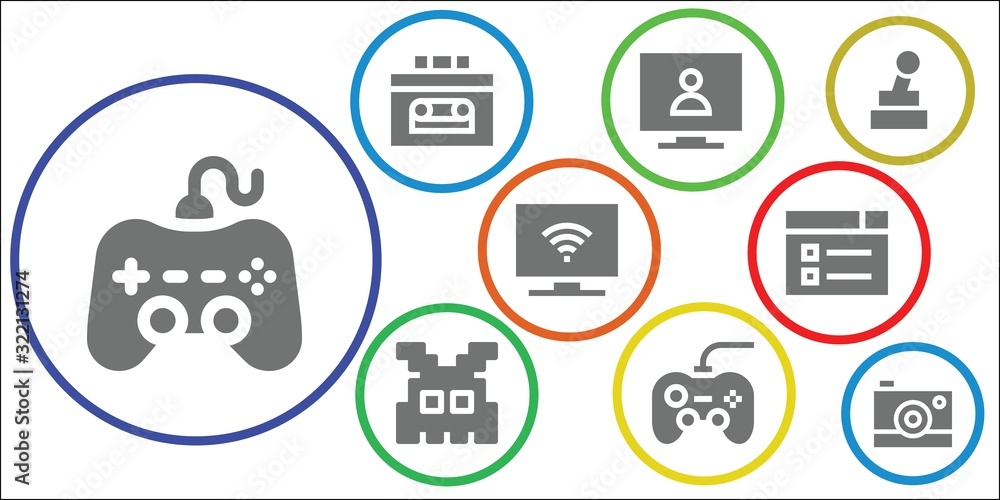 Modern Simple Set of video Vector filled Icons Modern Simple Set of video Vector filled Icons