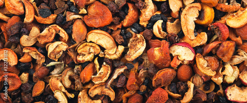 Fototapeta Naklejka Na Ścianę i Meble -  Dried fruits background and texture. Panorama.
