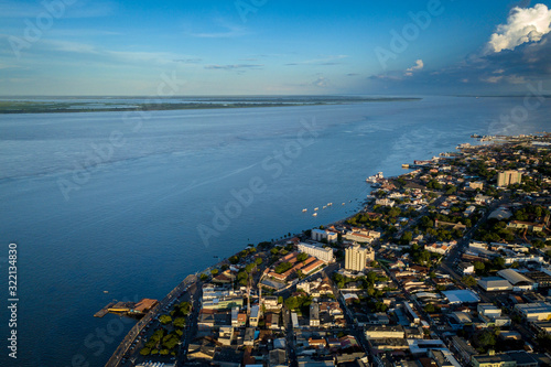 Aerial view of the Santarém city waterfront. Pará, Brazil. photo