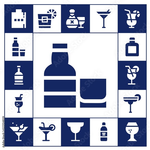 Modern Simple Set of liquor Vector filled Icons