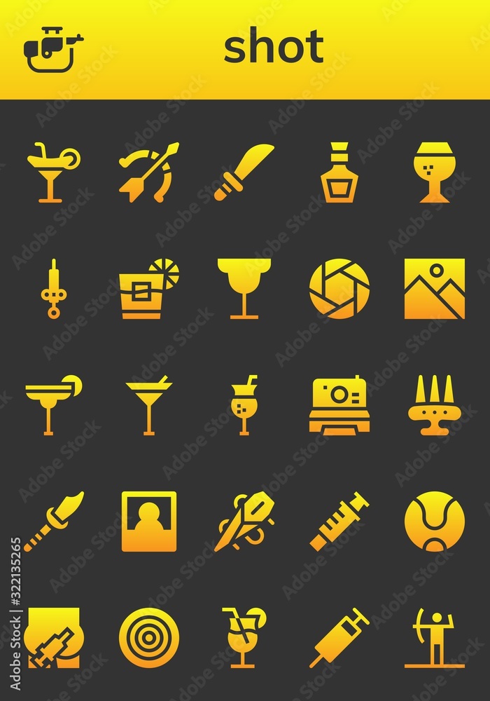 shot icon set shot icon set