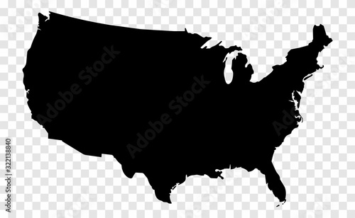 Map of the USA. Map of the United States of America. Card in a flat style on a white background.