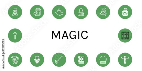 magic simple icons set