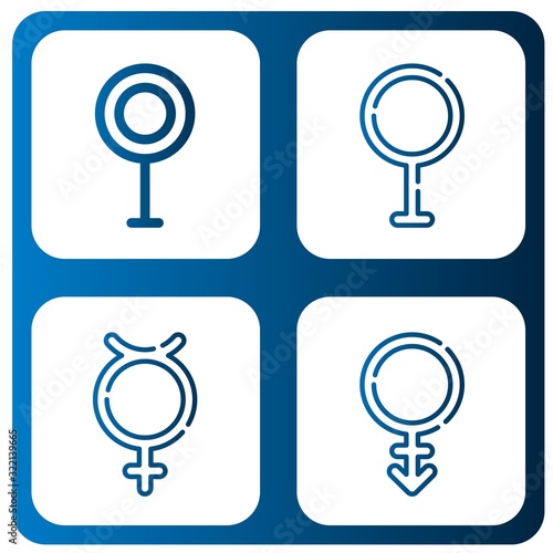 intersex simple icons set