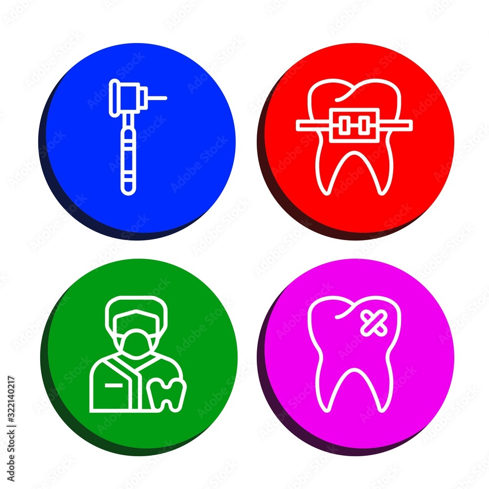 stomatology simple icons set