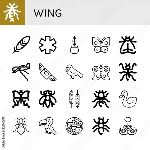 wing icon set