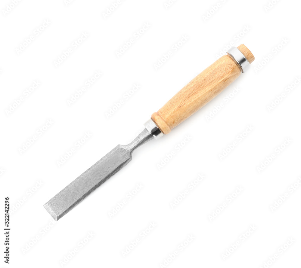 Modern chisel isolated on white. Carpenter's tool Modern chisel isolated on white. Carpenter's tool
