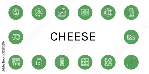 cheese icon set