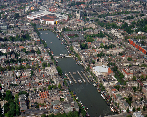 Photography Amsterdam, Holland, August 24 - 1987: Historical aerial photo of the Stopera, Am