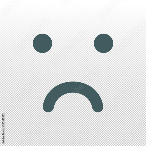 Sad smiley Vector illustration icon. face