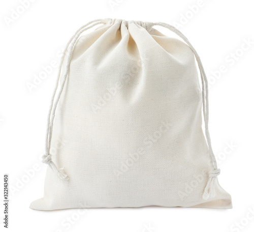 Full cotton eco bag isolated on white photo