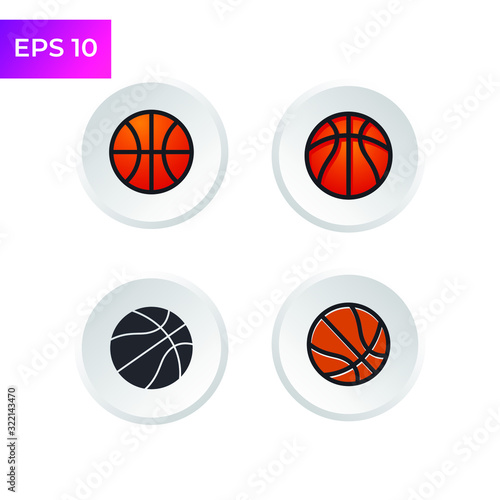 Basketball icon template color editable. Sport Basketball symbol logo vector sign isolated on white background illustration for graphic and web design. © ABDUL