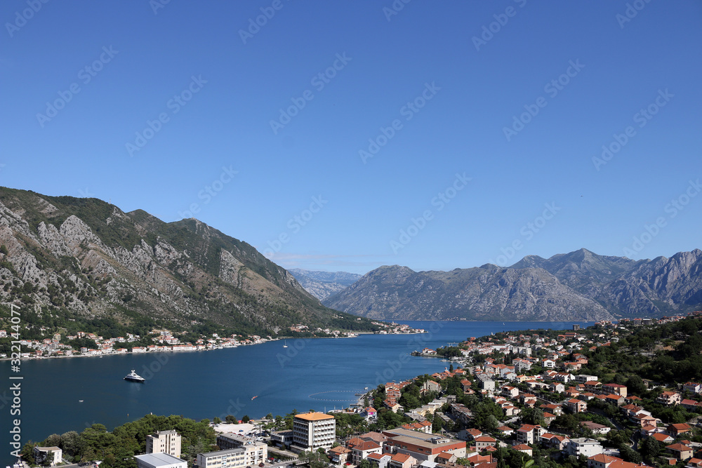 Kotor Bay in summer landscape Montenegro