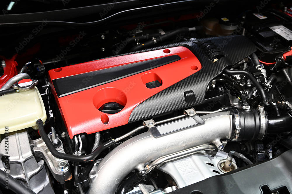 Fototapeta premium modern car engie with turbo charger