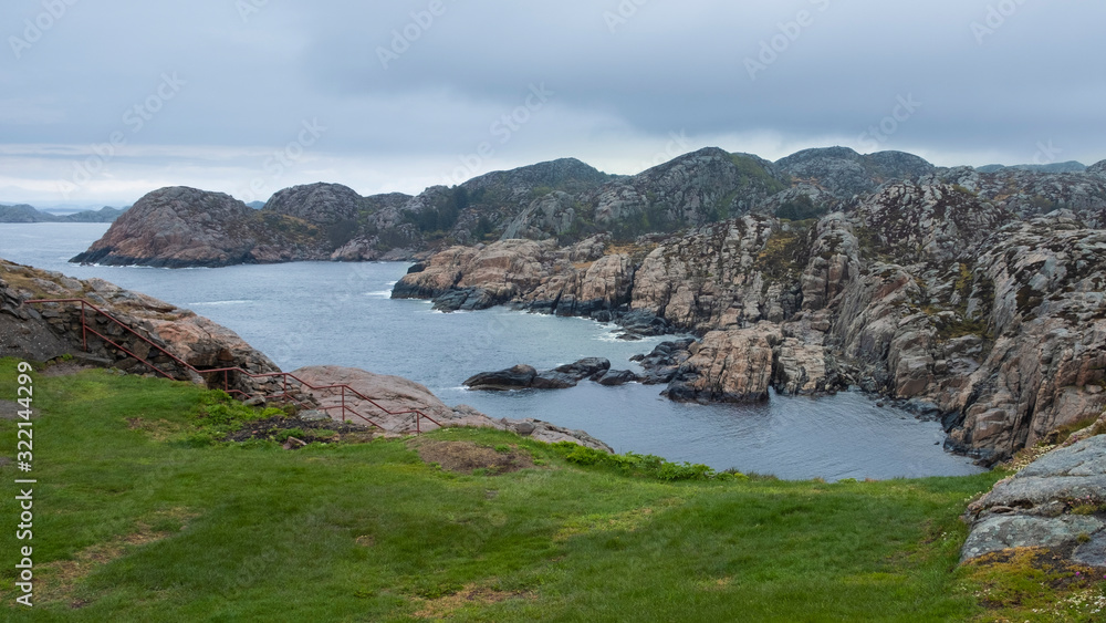 Severe northern seascape, rocky coast of the North Sea Norway