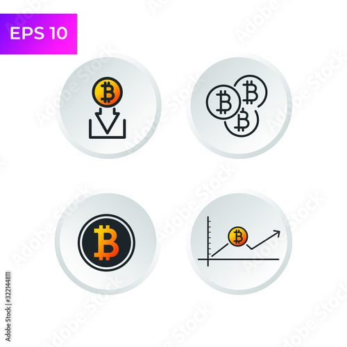 Free Download Bitcoin sign icon template color editable. Crypto currency symbol logo vector sign isolated on white background illustration for graphic and web design. - GFXLoad