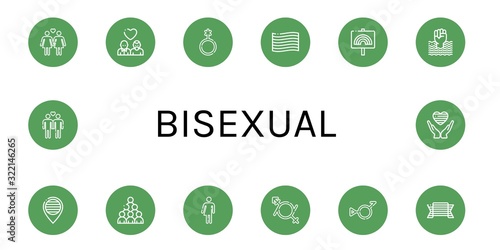 Set of bisexual icons