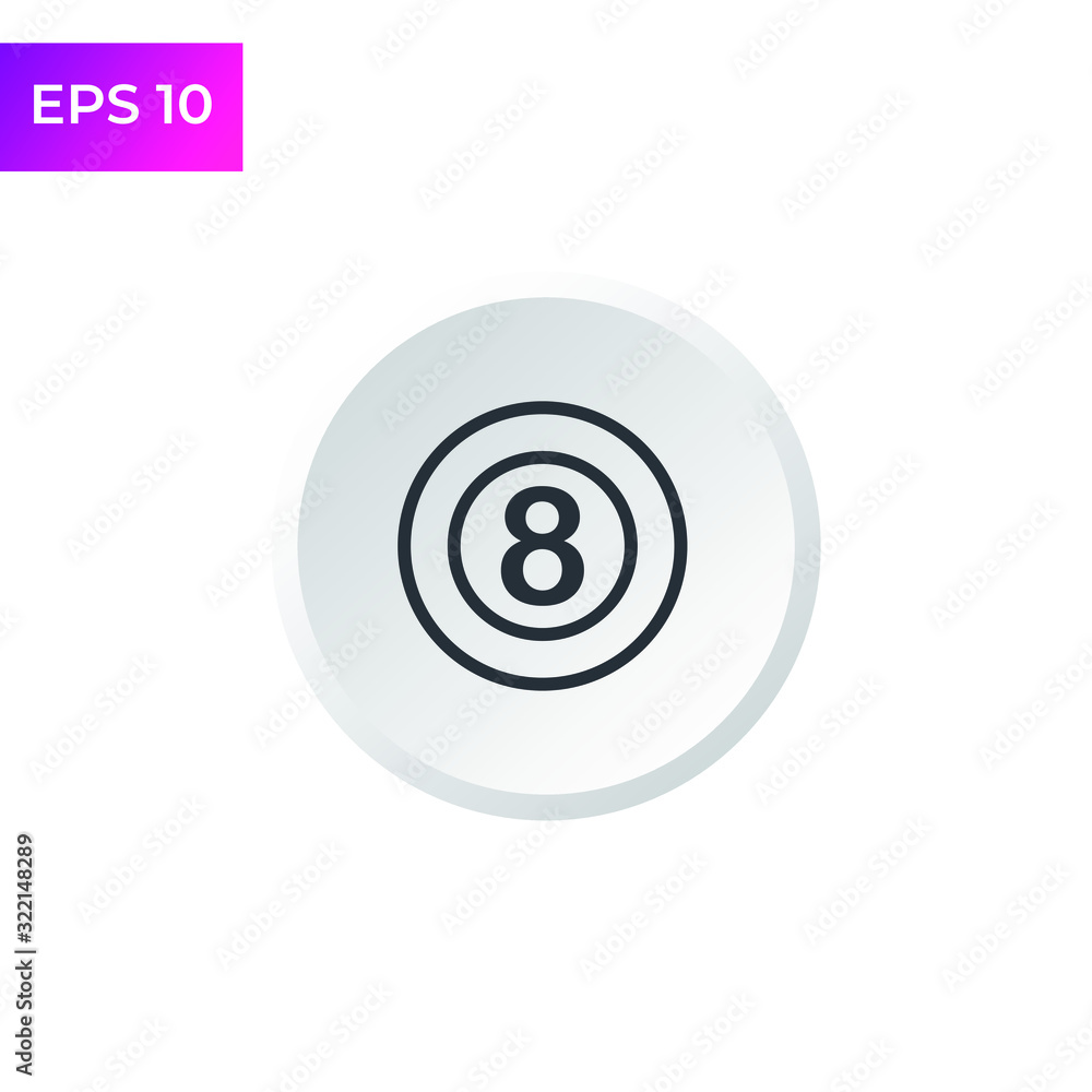 Pool Eight Ball icon template color editable. billiard ball symbol logo vector sign isolated on white background illustration for graphic and web design. Pool Eight Ball icon template color editable. billiard ball symbol logo vector sign isolated on white background illustration for graphic and web design.