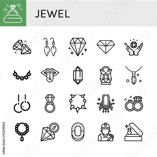 jewel simple icons set
