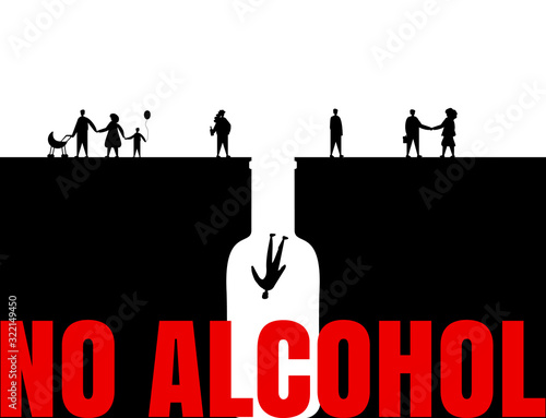 Conceptual Vector Illustration of Alcoholism, Bad Habit Concept
