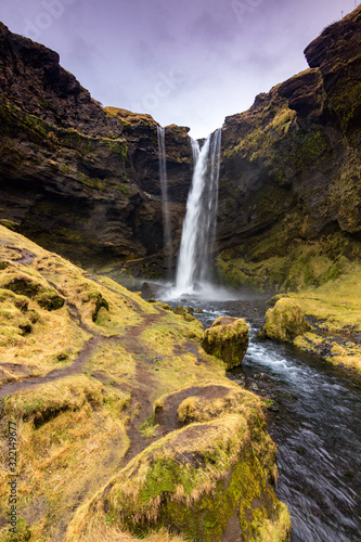 Kvernufoss waterfall in the south of Iceland