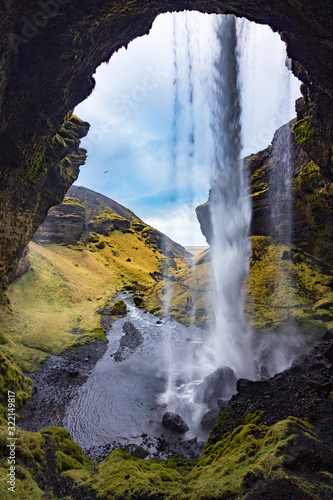 Kvernufoss waterfall in the south of Iceland