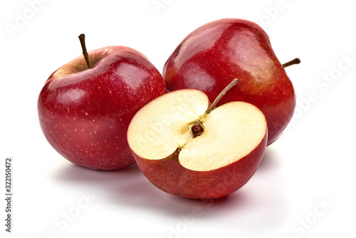 Red delicious apples, isolated on white background photo